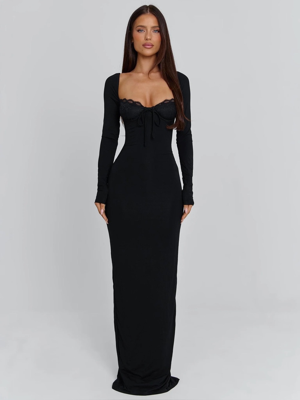 Outcast DIONNE LONG SLEEVE MAXI DRESS BLACK